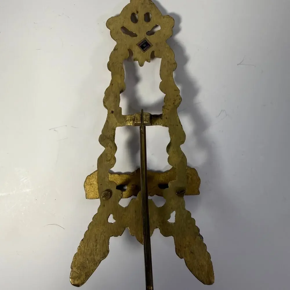 Small Brass Photo Book Ornate Rococo Easel Victorian Art Nouveau Ornate Stand